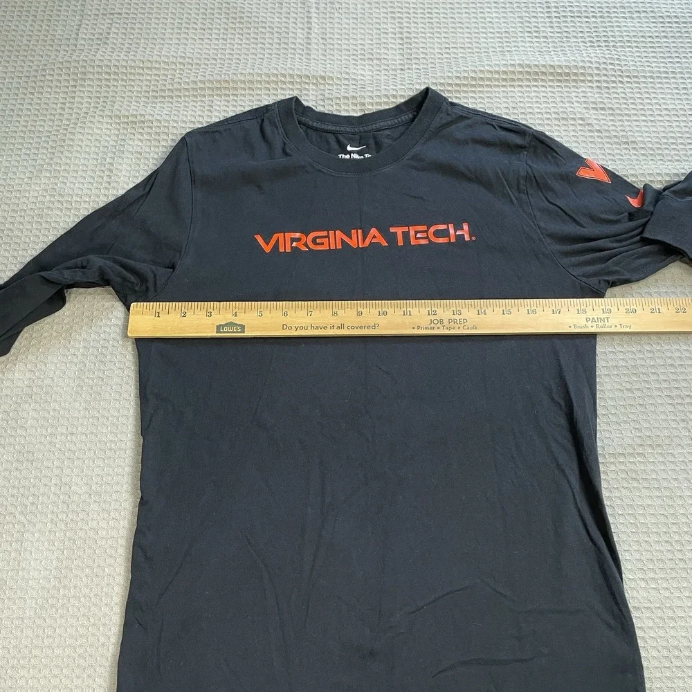 Virginia Tech Long Sleeve Tee Shirt Small Adult The Nike Tee Black Cotton